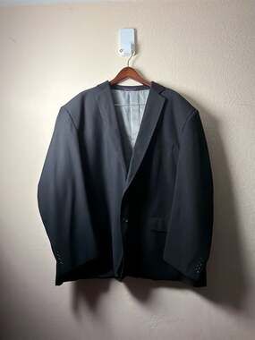 Vinci Men's Classic Black Two-Button Suit Blazer Sport Coat 58R